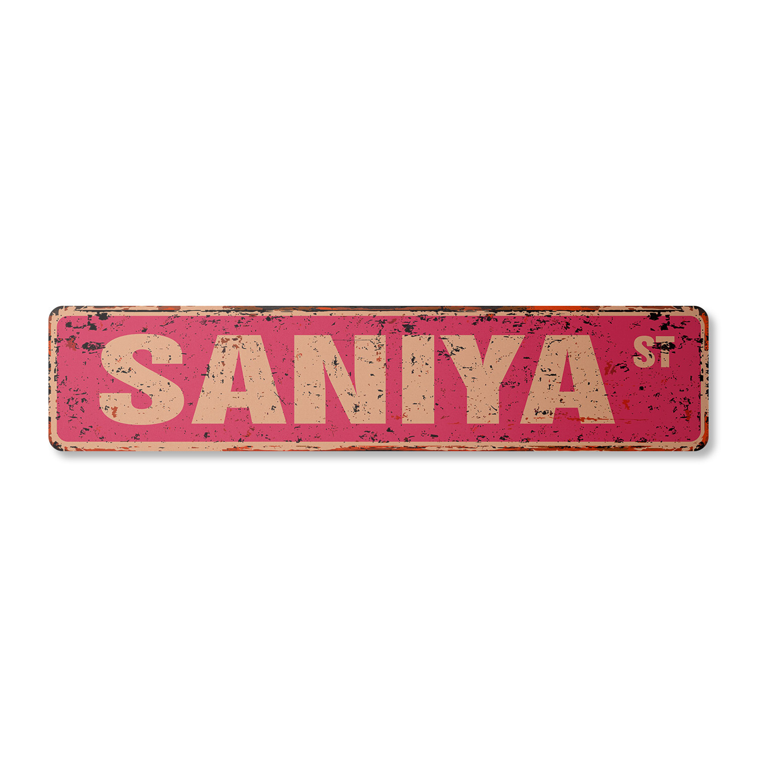 SANIYA Vintage Street Sign Childrens Name Room| Indoor/Outdoor