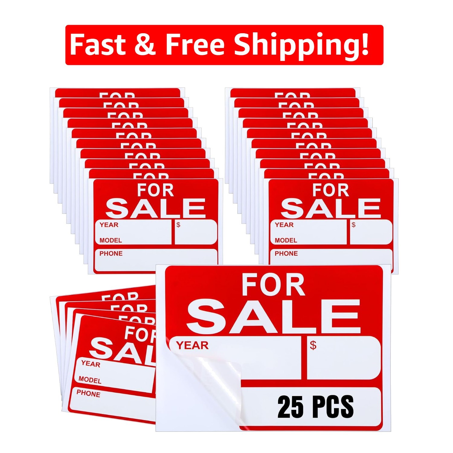 25 9×12 Inch ‘For Sale’ Signs – Waterproof and Effective Advertising