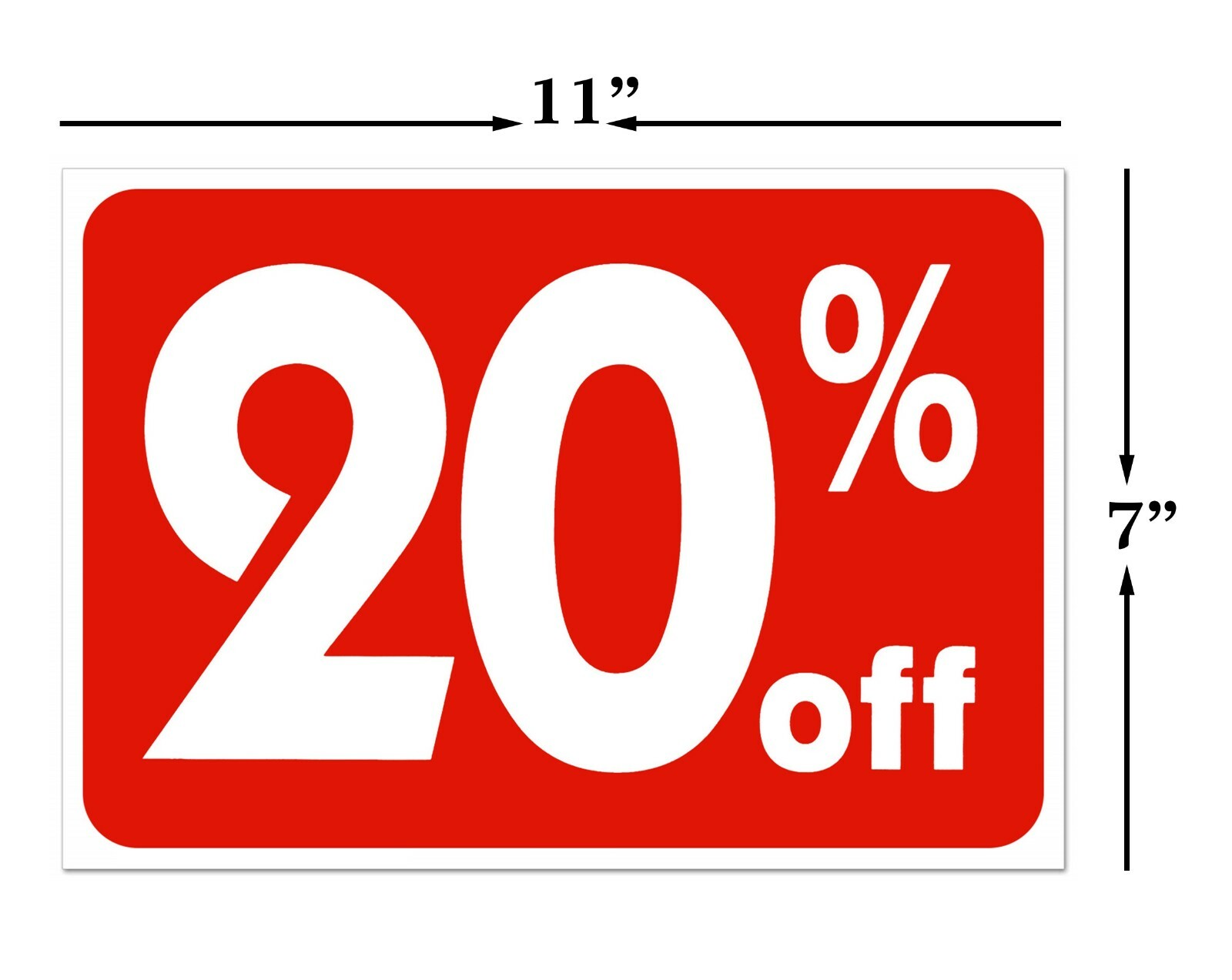 20% Off Sale Sign Business Retail Store Shopping Message Sign Durable Plastic