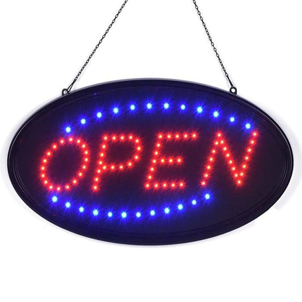 Bright LED Open Sign 19″x10″ – High Visibility Electric Display for Business, Ba