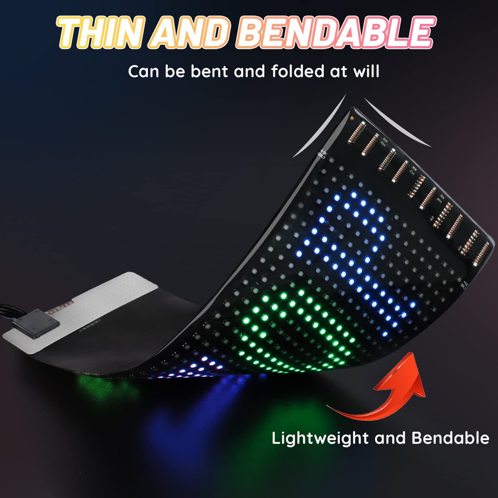 Mini LED Car Signs, 6.7”x2.76” Flexible USB 5V LED Digital Sign Bluetooth A…