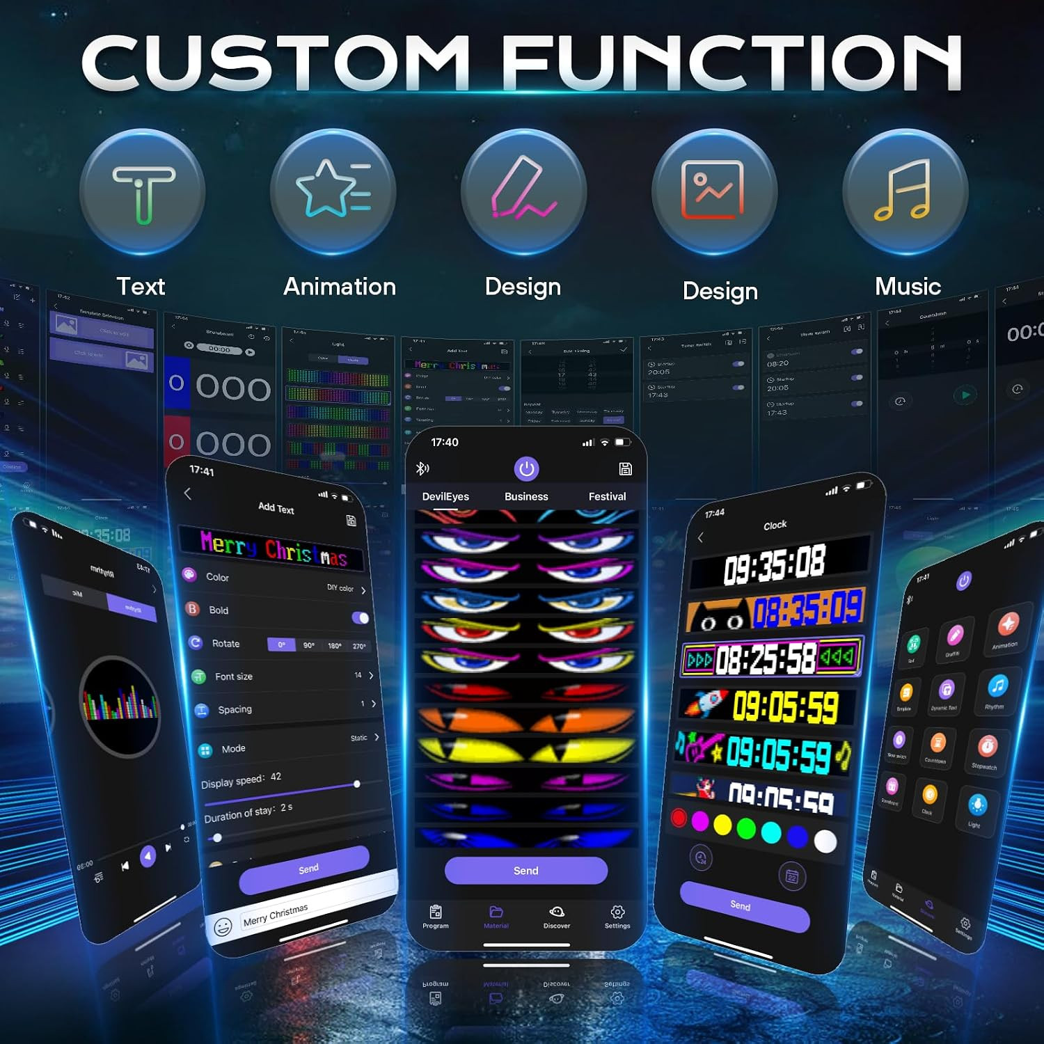 58”X8” Large Multiple Programmable LED Sign, Full Color Bright Scrolling LED S