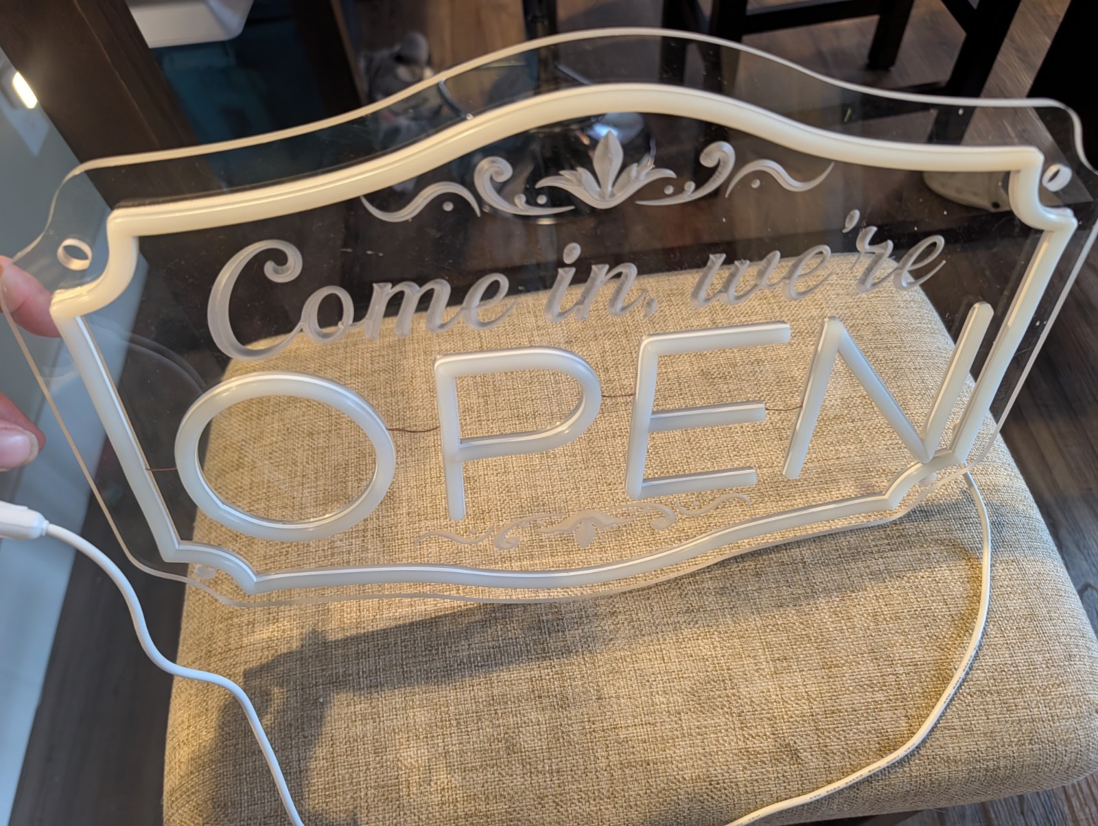 Medium 16.25″ X 11″ Neon Open Sign LED – Dimmable Brightness for Business & Cafe