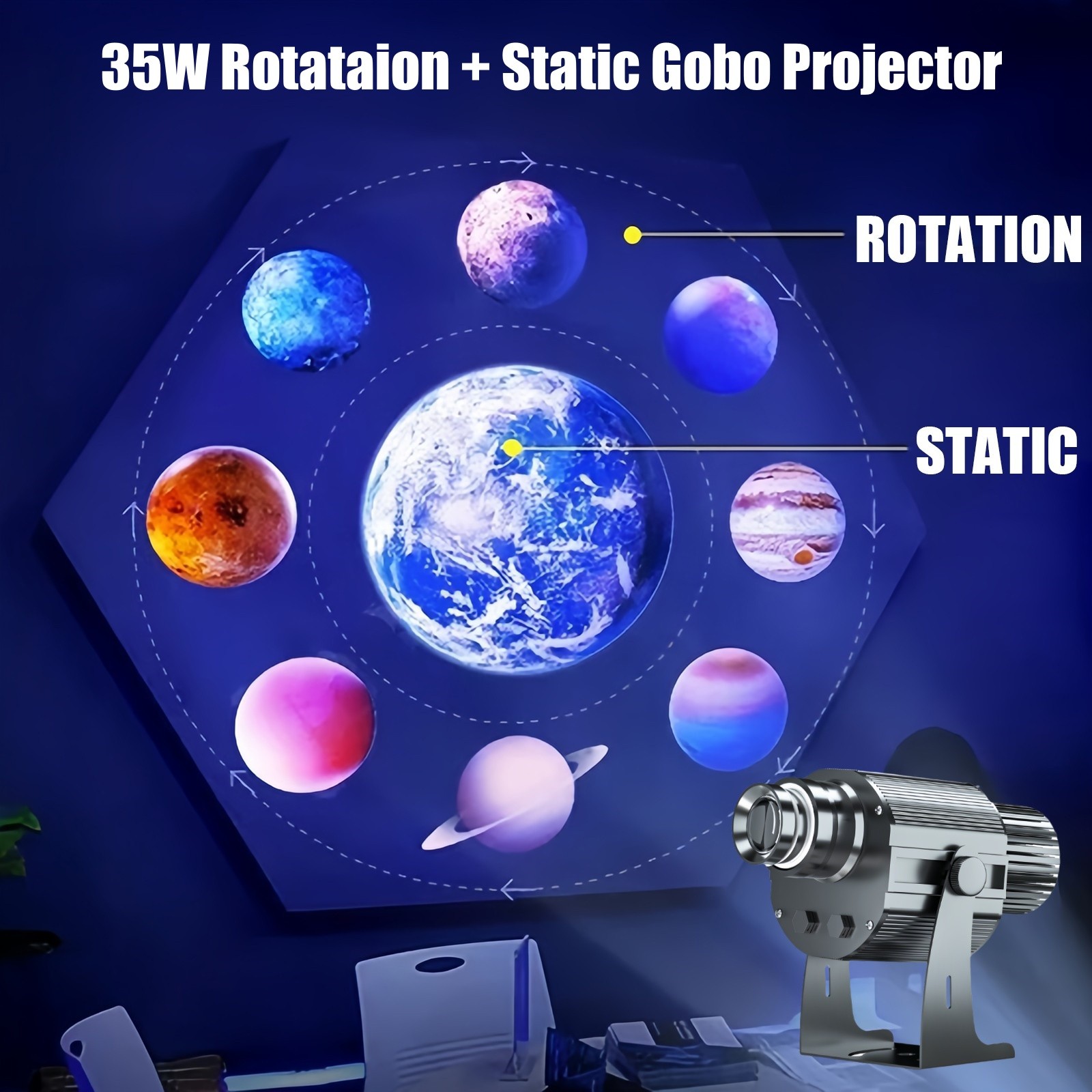 35W Rotataion + Static Gobo Projector Wateproof Custom Dynamic Projection Light