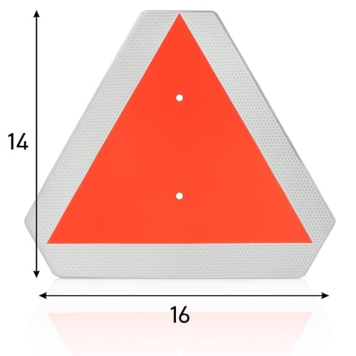 14×16 Inch Glow in Dark SMV Sign – Aluminum, Reflective Tape for Golf Cart, Trac