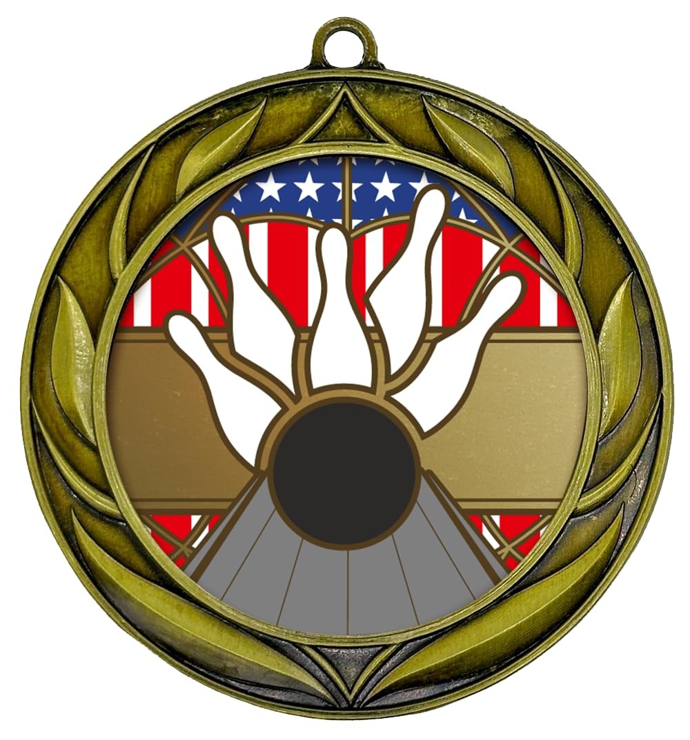 All Quality Bowling Wreath Design Medal – 1st, 2nd, 3rd Place