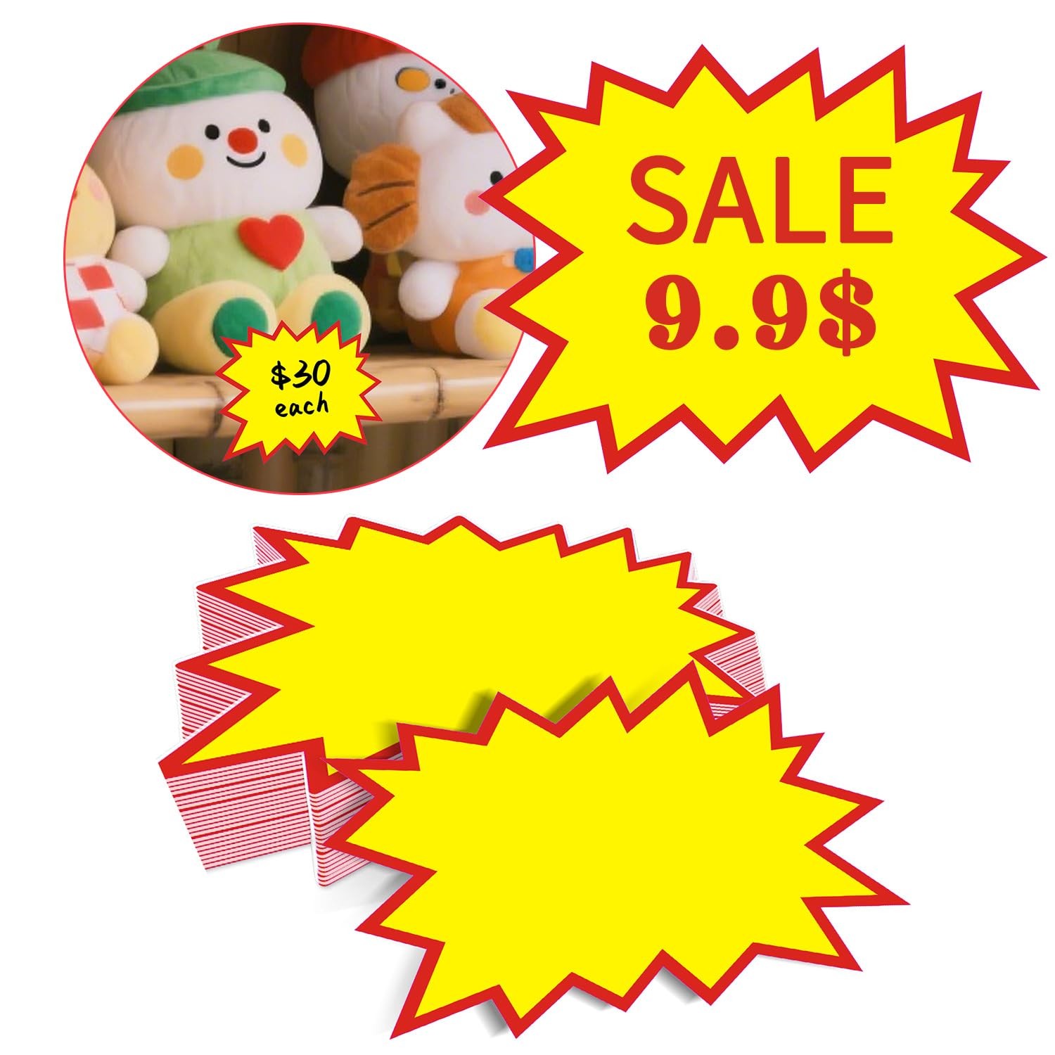 SMOQYKBW 200 PCS Blank Star Shape Retail Sale Signs 4.33 x 3.55 Inch Sale Pri…