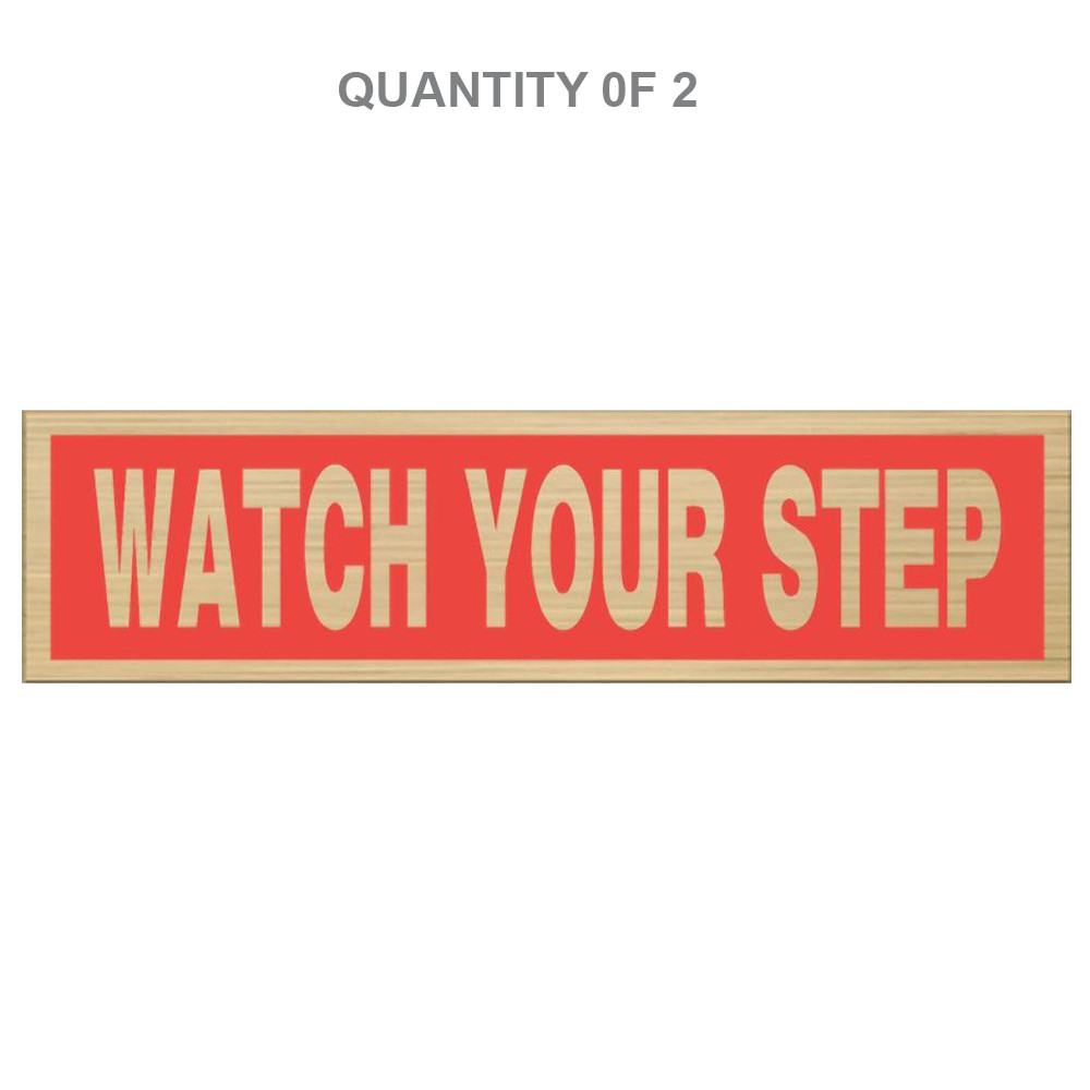 Hillman Gray & Black Mylar Self-Adhesive Watch Your Step Sign, 2 x 8″ 2-Pk