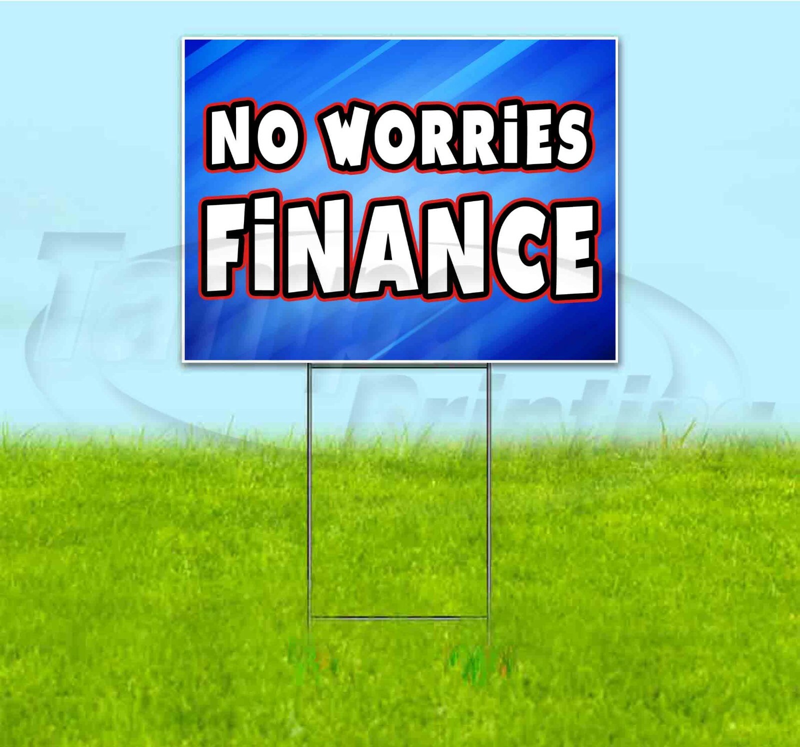 NOW WORRIES FINANCE 18×24 Yard Sign WITH STAKE Corrugated Bandit USA BUSINESS