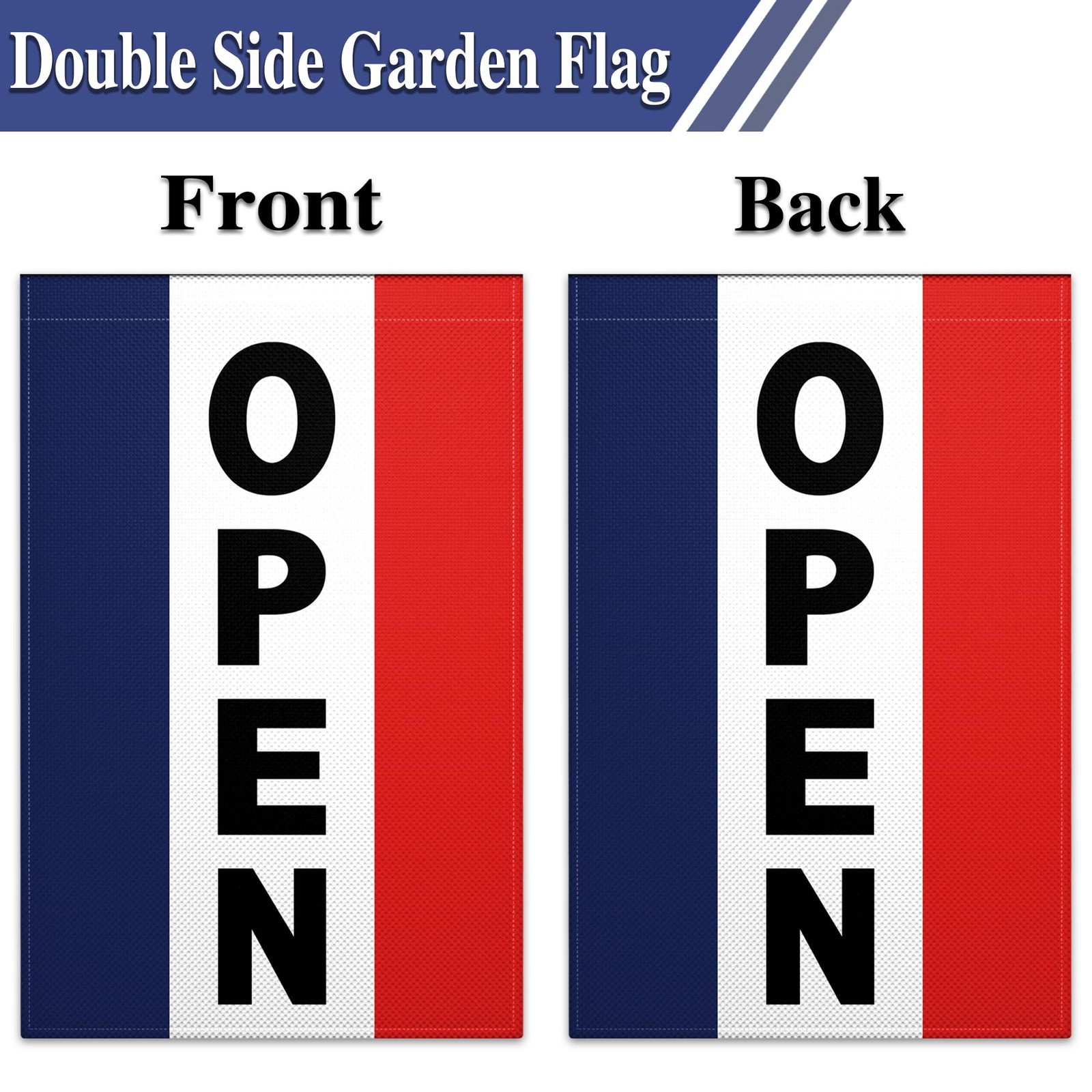 Open Flags for Business Sign 12×18 Inch Double Sided Open Garden Flag 3 Ply Fabr