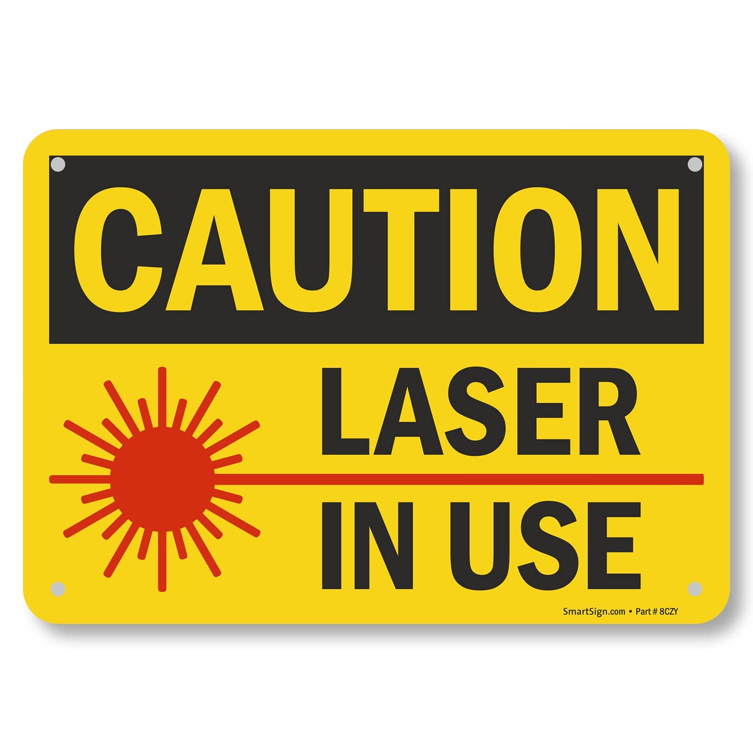 7×10 Inch Caution Laser In Use Sign Plastic Warning Safety Display Board