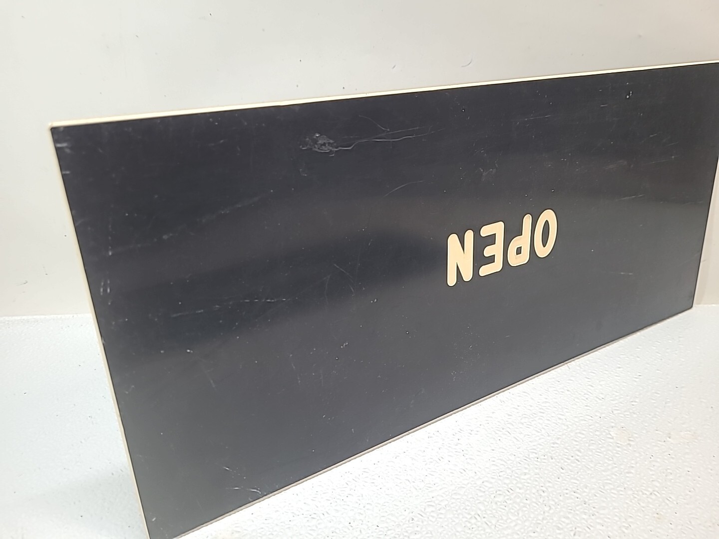 Set of Vintage OPEN / CLOSED White Letters On Black Double Sided 18″ x 8″