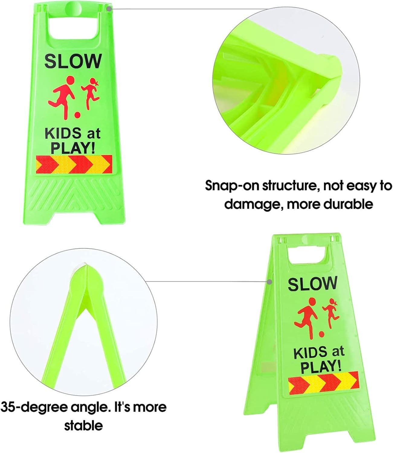 Slow Signs for Street, Double-Sided Text and Graphics with Reflective Tape, C…