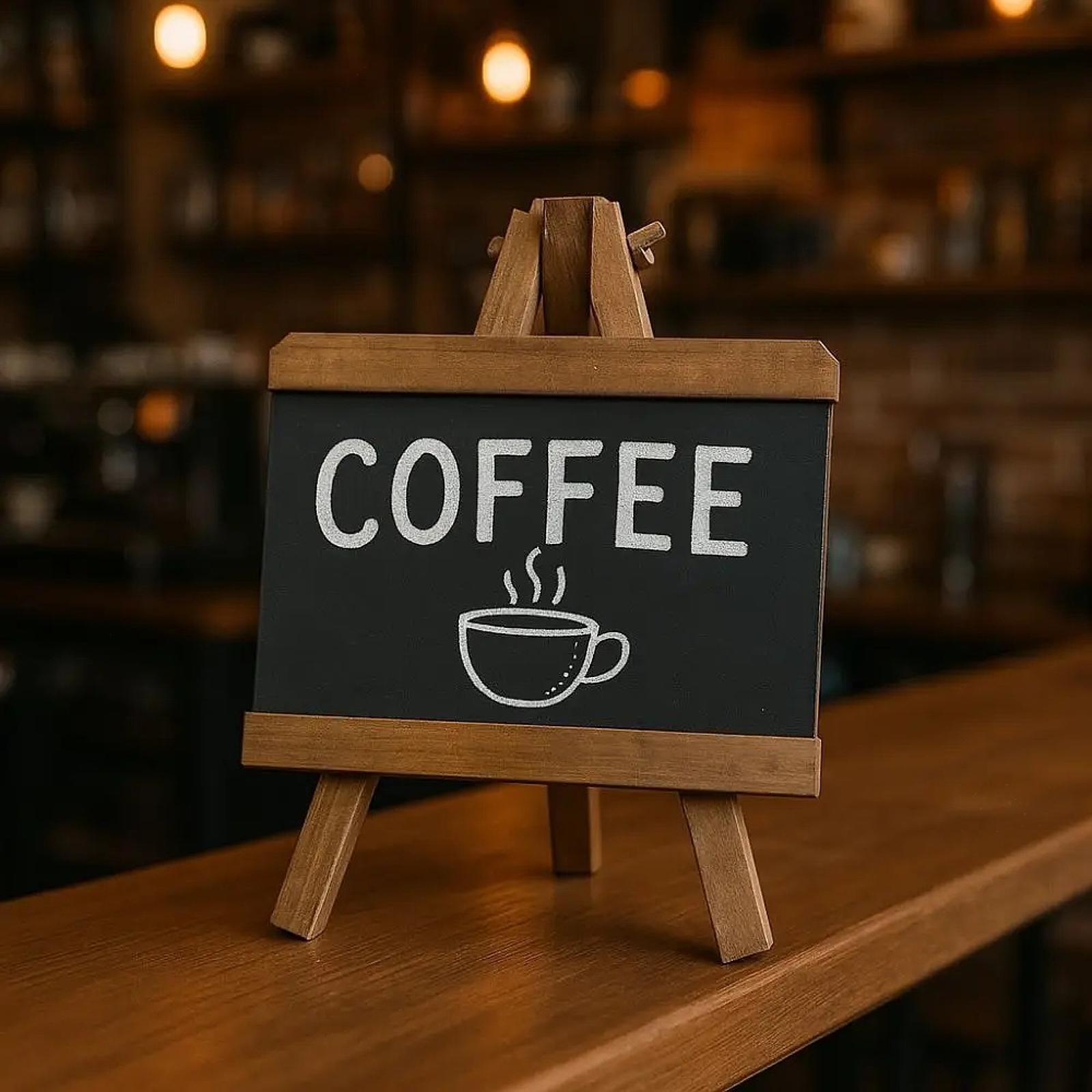 Tabletop Chalkboard Sign Erasable Wooden Blackboard for Cafe Countertop Bar