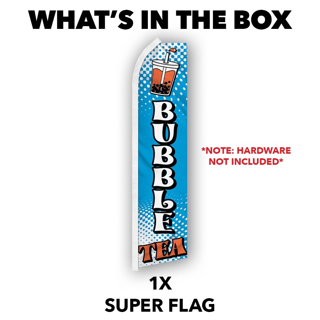 Bubble Tea Advertising Swooper Feather Flutter Flag Boba Concessions Drinks