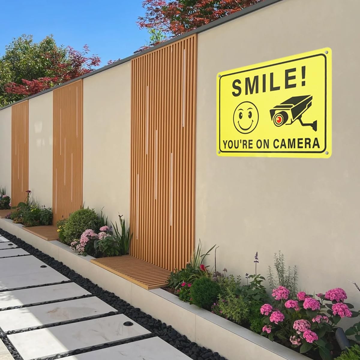 2 Pack 10″x7″ Smile You Are On Camera Signs Rust Free Aluminum for Home Business