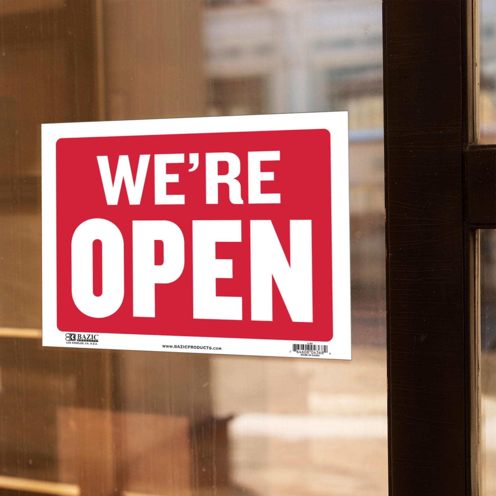 BAZIC Open & Closed Sign 12″x16″, Double Sides Plastic Vinyl Signs, Business …