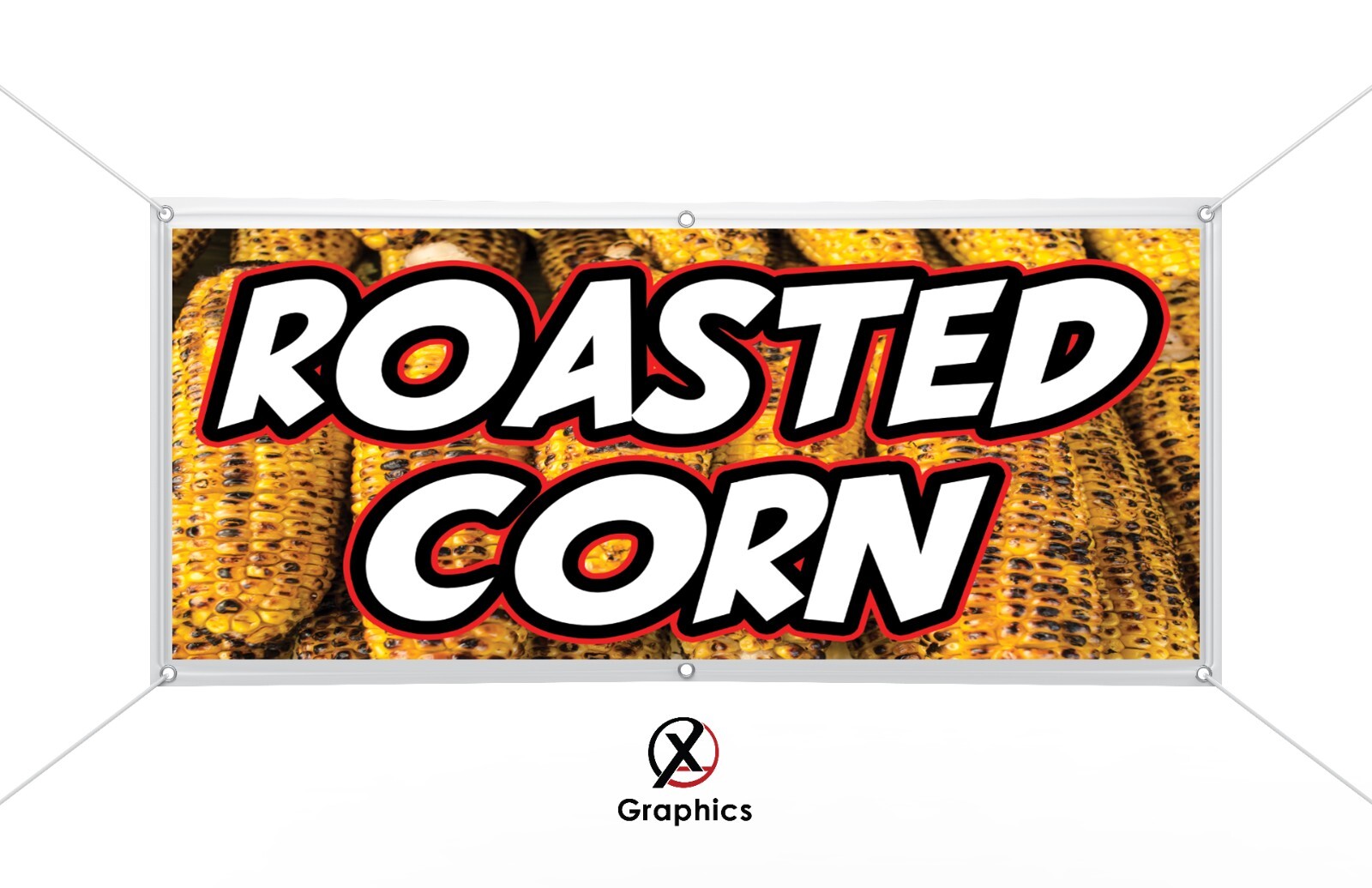 Roasted Corn Vinyl Banner advertising Sign. Full color 2×4 ft, 2×6, 3×10 Elote
