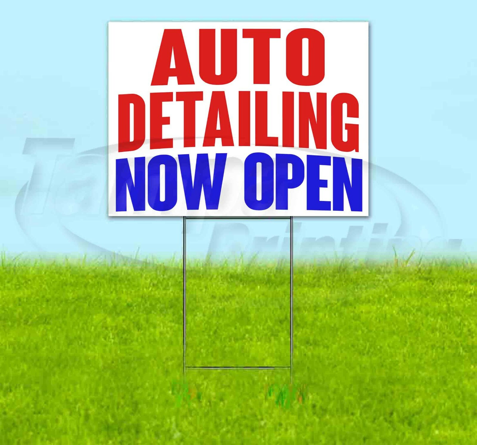 AUTO DETAILING NOW OPEN Yard Sign Corrugated Plastic Bandit Lawn Decorations