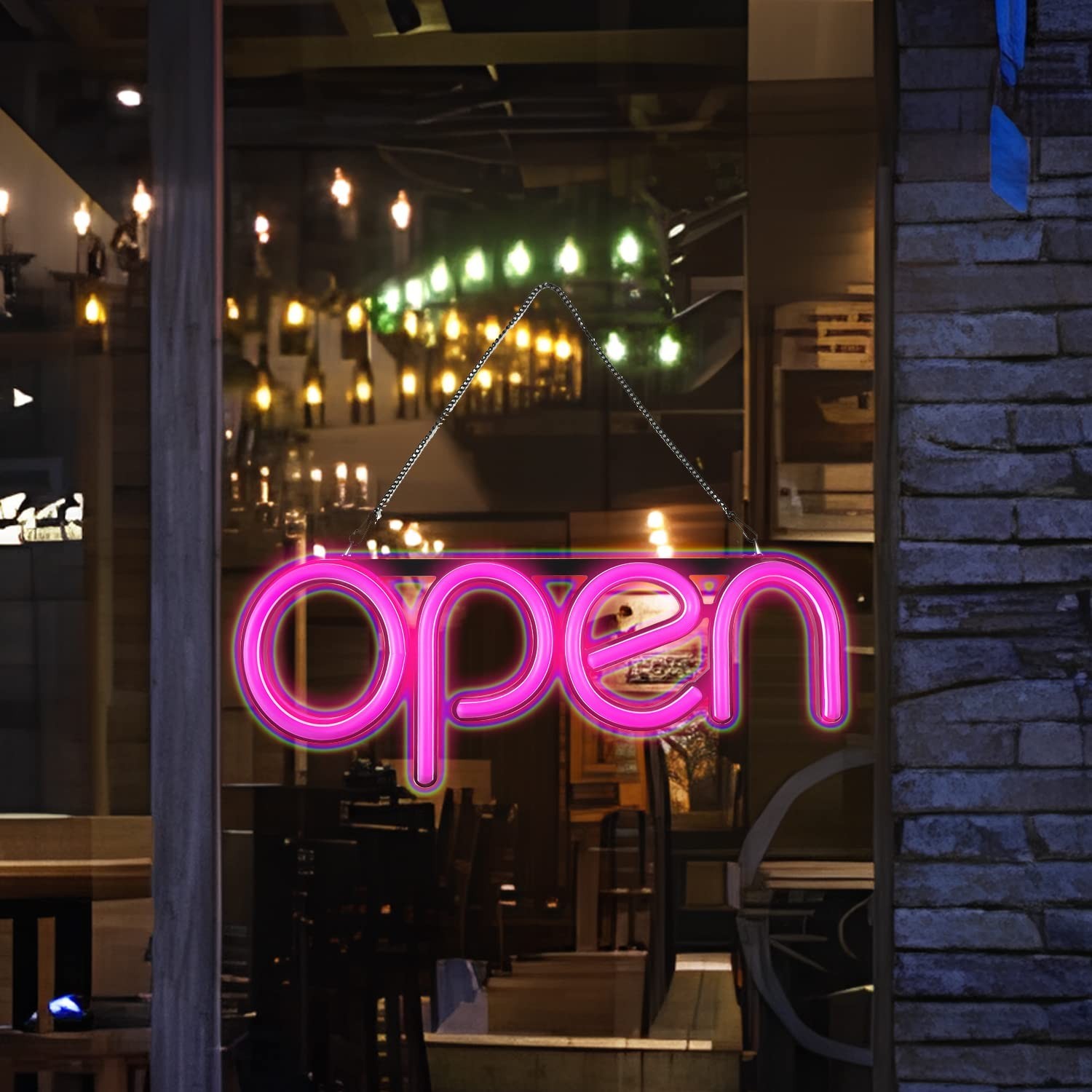 LED Open Sign,16×6 inch Open Signs for Business Window,With multiple flashing…
