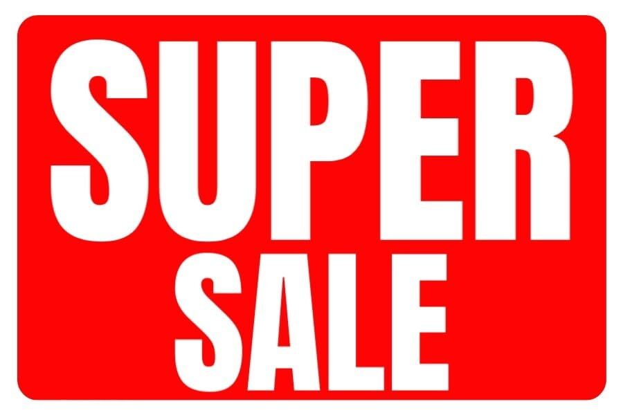 Super Sale Business Retail Counter Informational Sign | Plastic | 12″w x 8″h