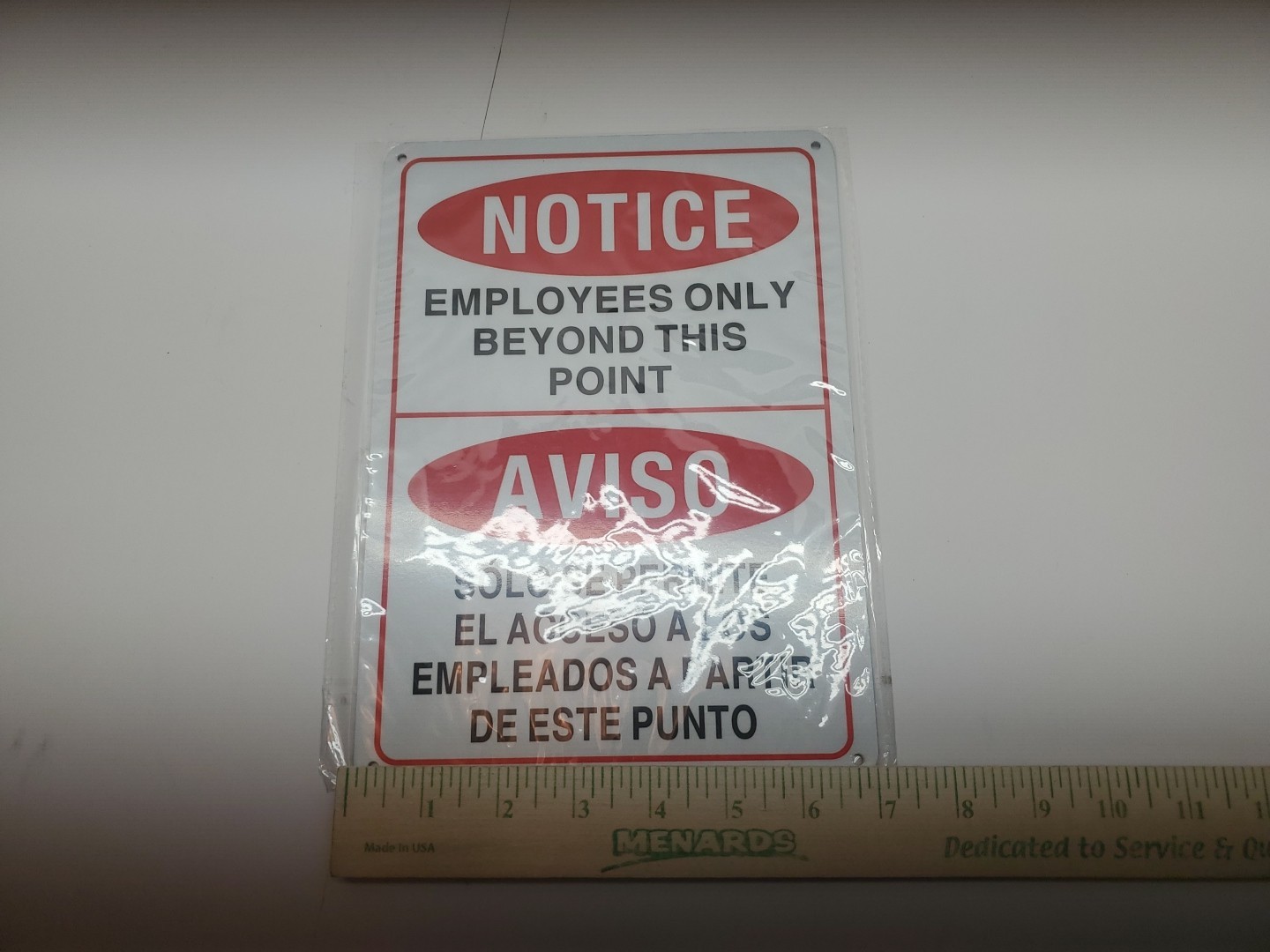 Employees Signage Only Beyond This Point Bilingual Sign Spanish English Espanol