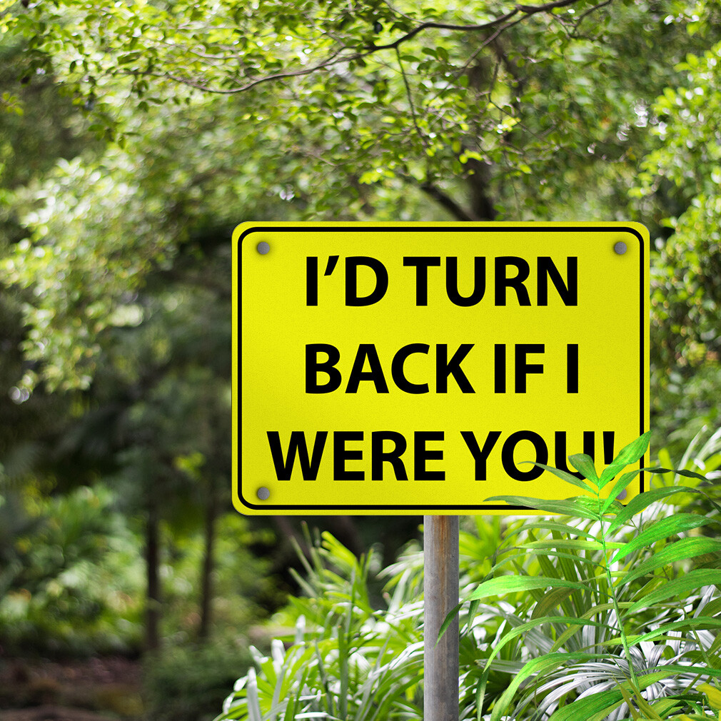 Aluminum Horizontal Metal Sign I’D Turn Back If I Were You! Traffic Novelty