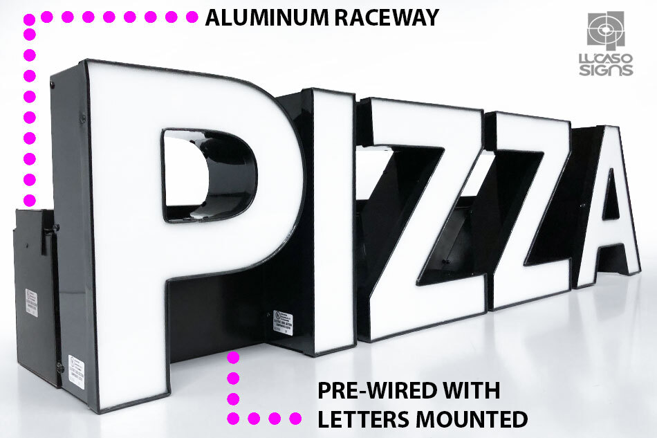 Channel Letter Signs Led Illuminated Signs with Track Raceways