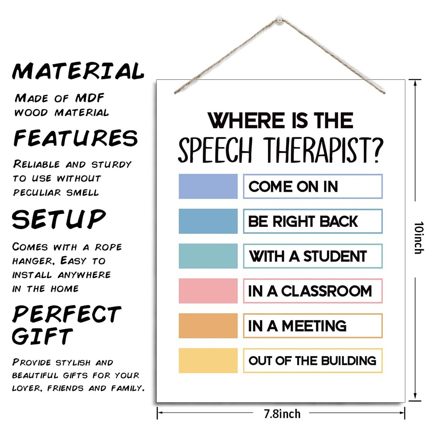 Therapist Office Door Sign, Where is the Speech Therapist, Wall Art Signs, Th…