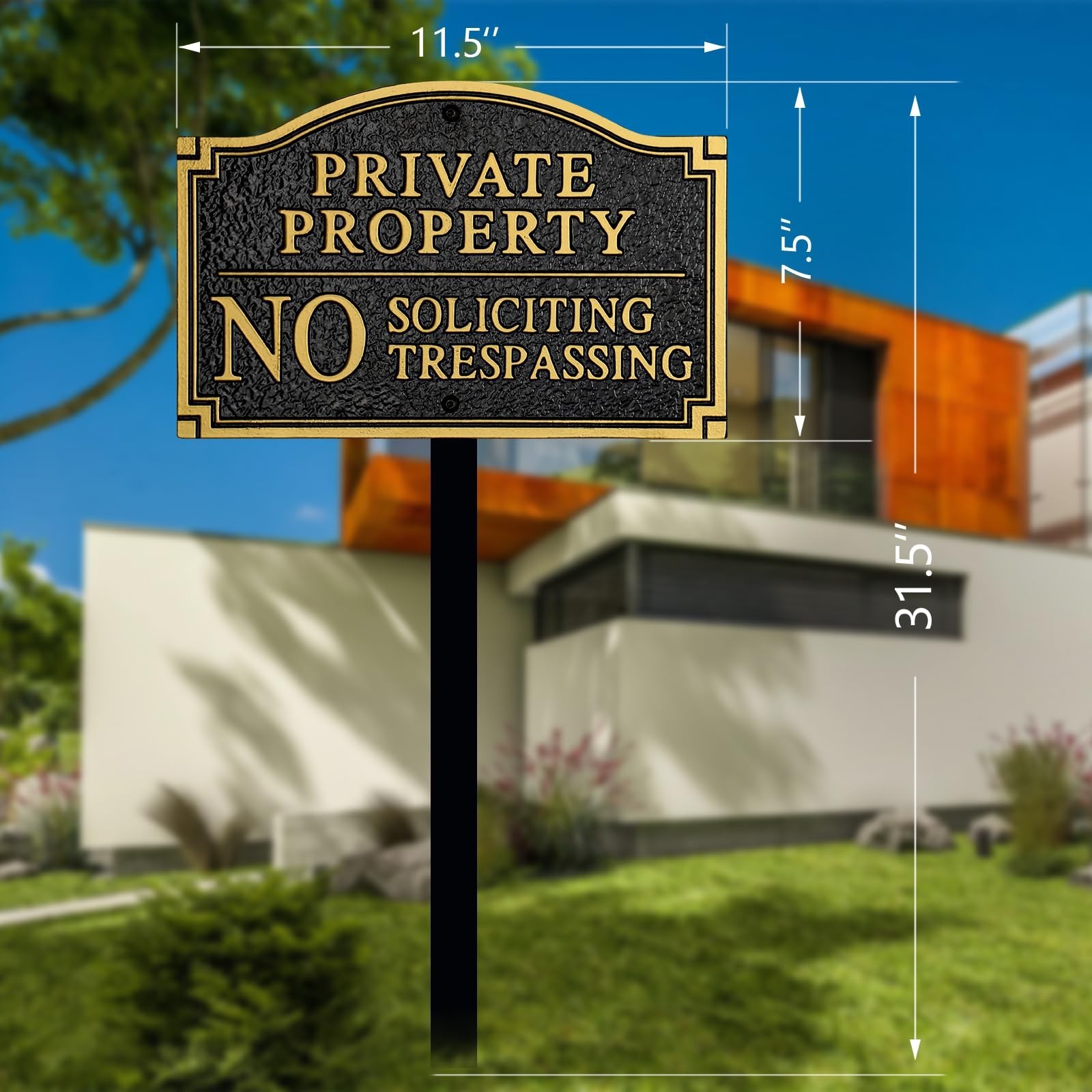 Private Property No Soliciting No Trespassing Statement Plaque,Solid Metal Ca…