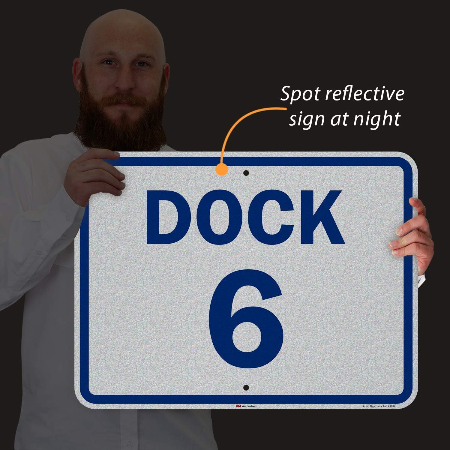 18″ x 24″ Reflective Aluminum Dock Number Sign – Durable & Visible