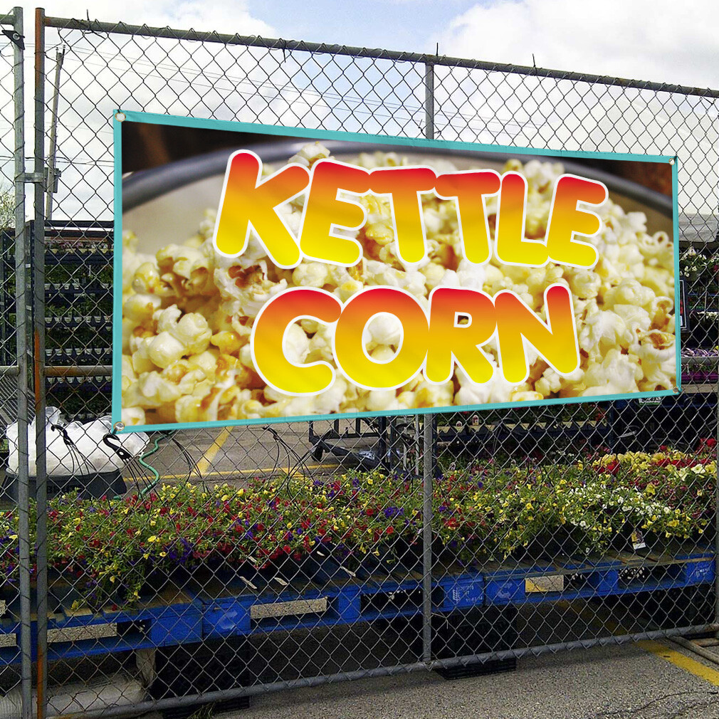 Vinyl Banner Multiple Sizes Kettle Corn Restaurant Cafe Bar E Restaurant & Food