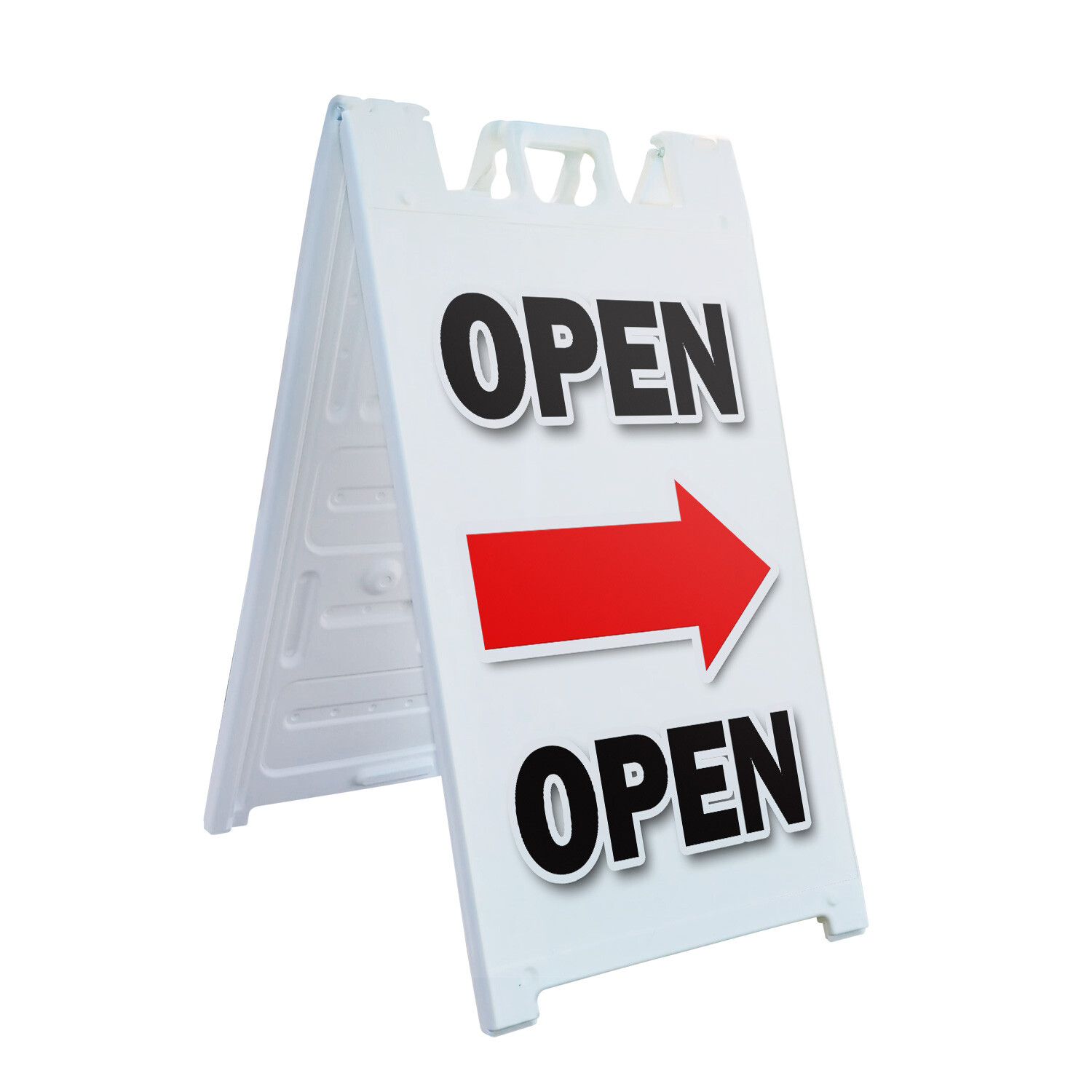 A-frame Sidewalk Giant Open With Arrow 24″ x 36″ Double Sided A-Frame Sidewalk S