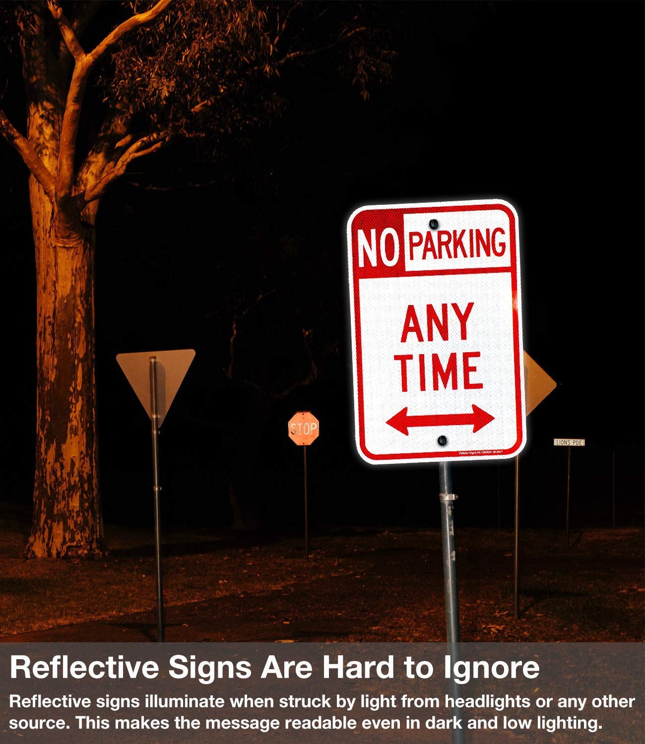 No Parking Anytime Sign with Arrows, No Parking Sign, 18 x 12 Inches Engineer…