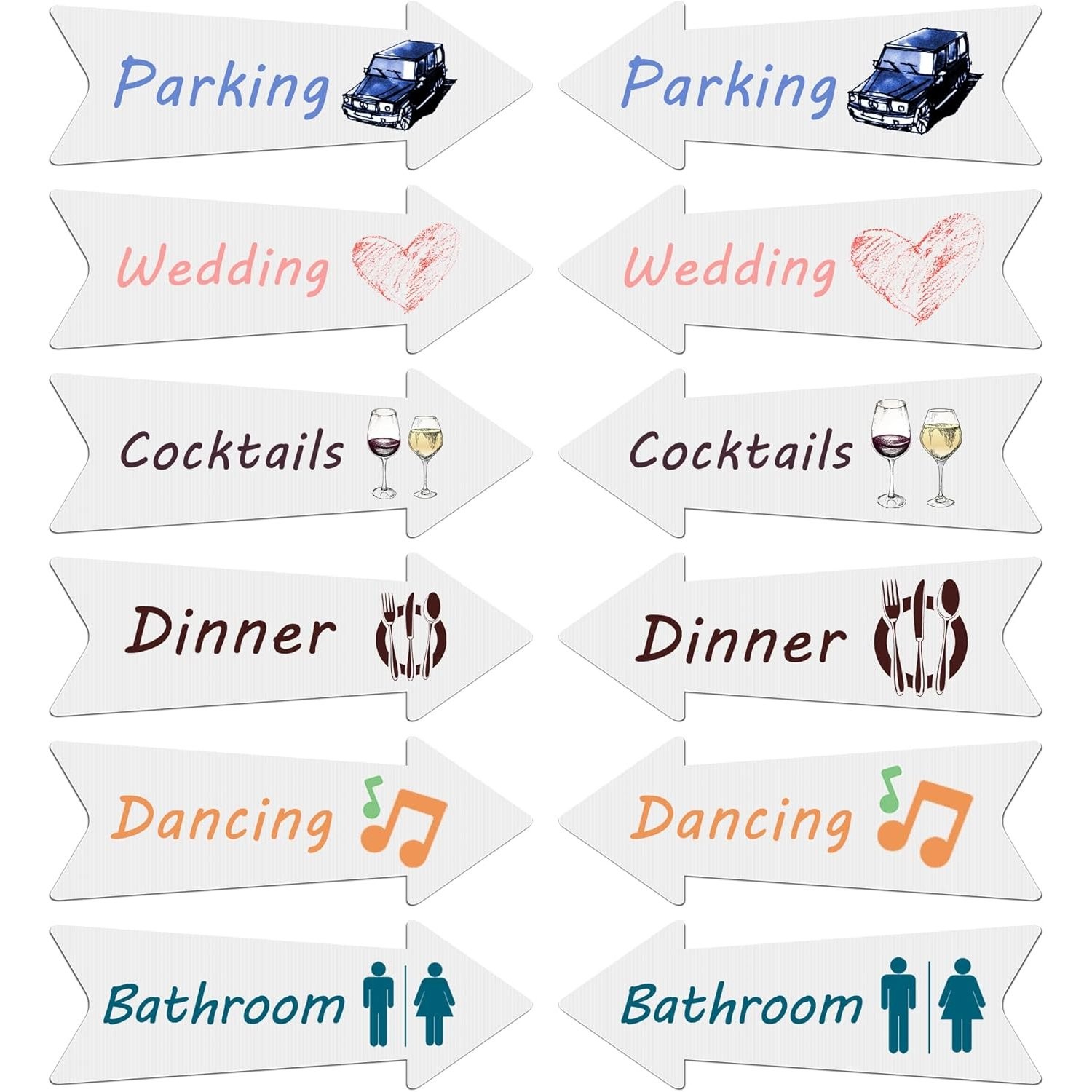 Customizable Arrow Yard Signs 3 Pack 17×6 Inches with 6 Durable Ground Stakes