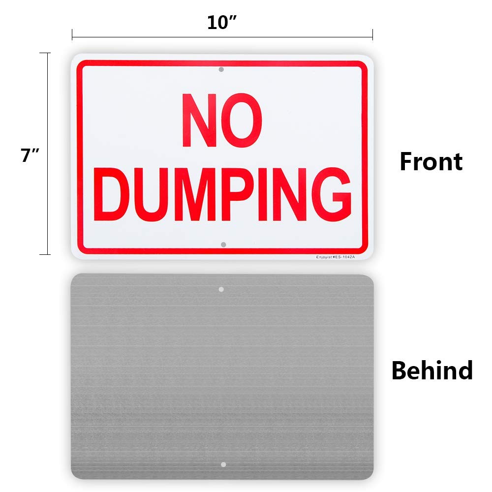 2 Pack No Dumping Sign, 10″x 7″ .04″ Aluminum Sign Rust Free Aluminum-UV Prot…