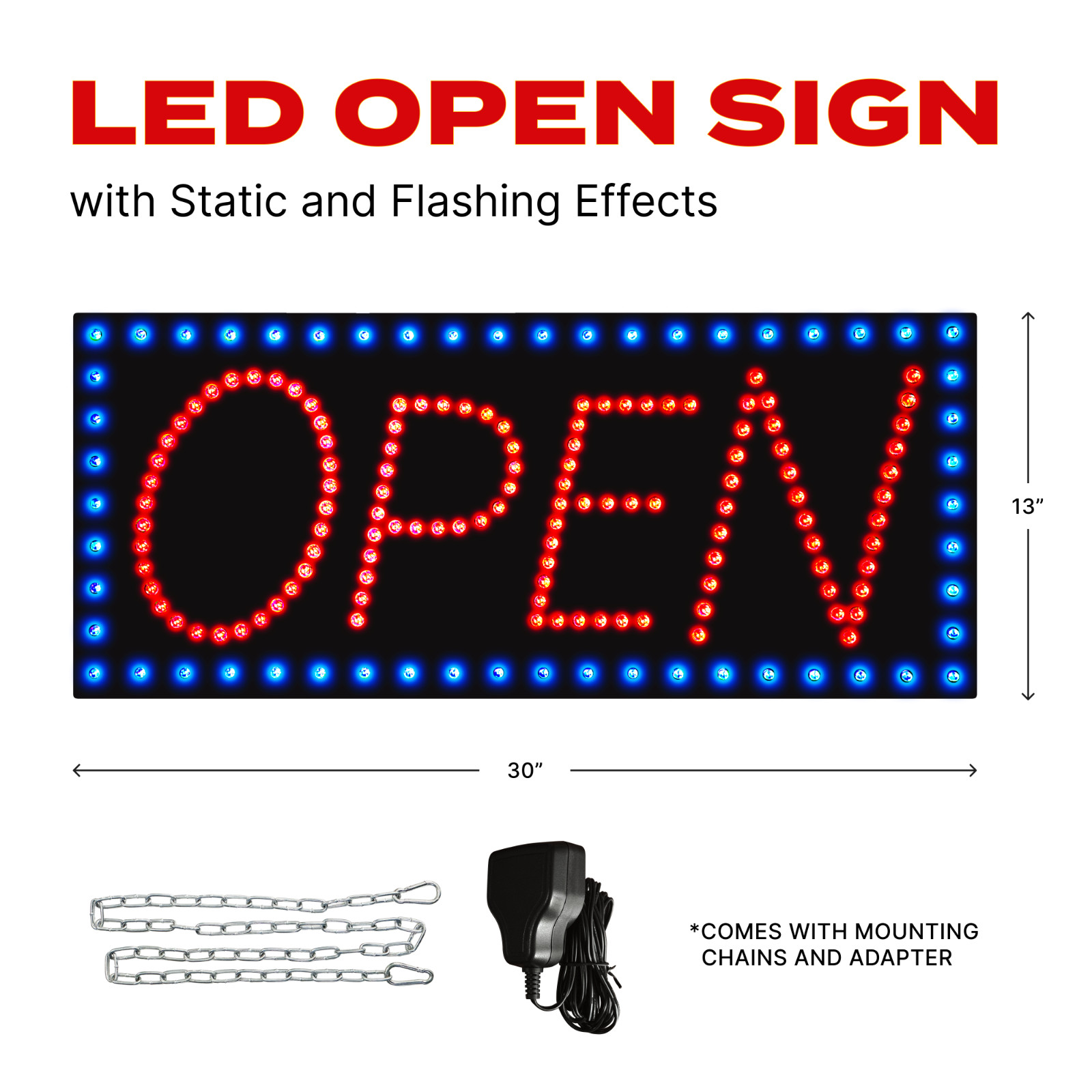 *Refurb* Rectangular LED Open Sign