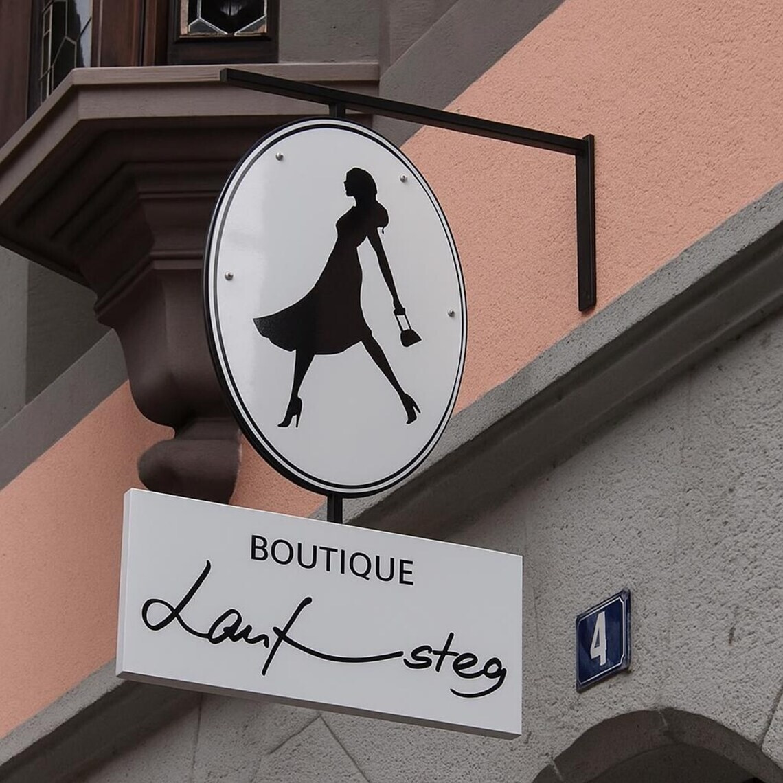 Wall-Mounted Round Blade Sign | Double-Sided Outdoor Business Logo Sign