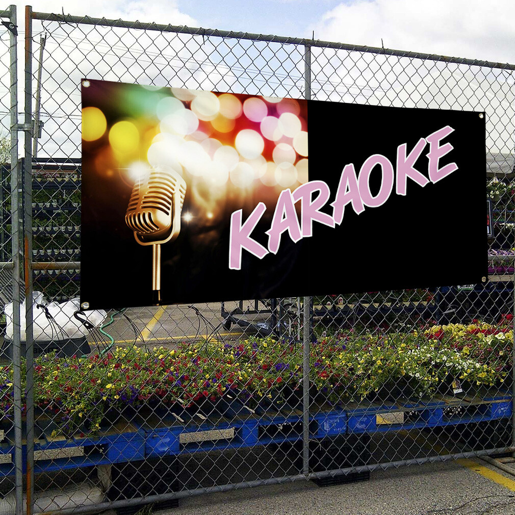 Vinyl Banner Multiple Sizes Karaoke Business Weatherproof Industrial Yard Signs