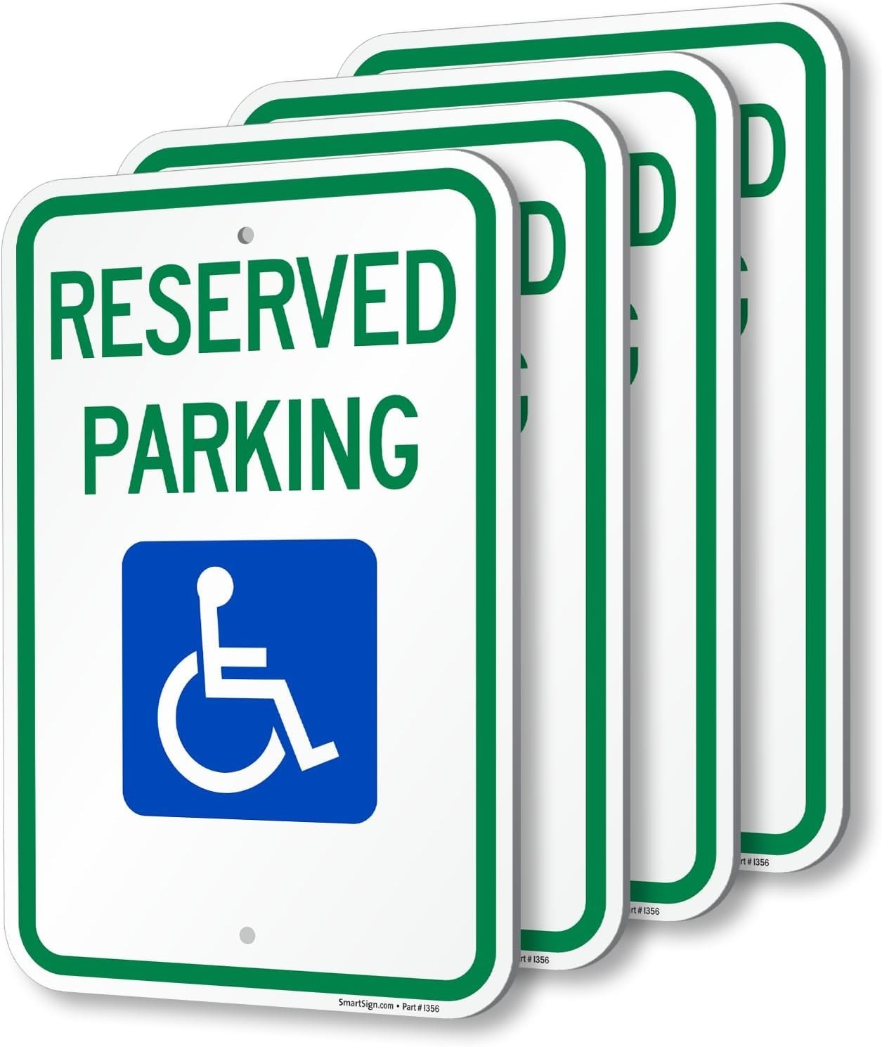 Prismatic Reflective Parking Signs, Pack of 4