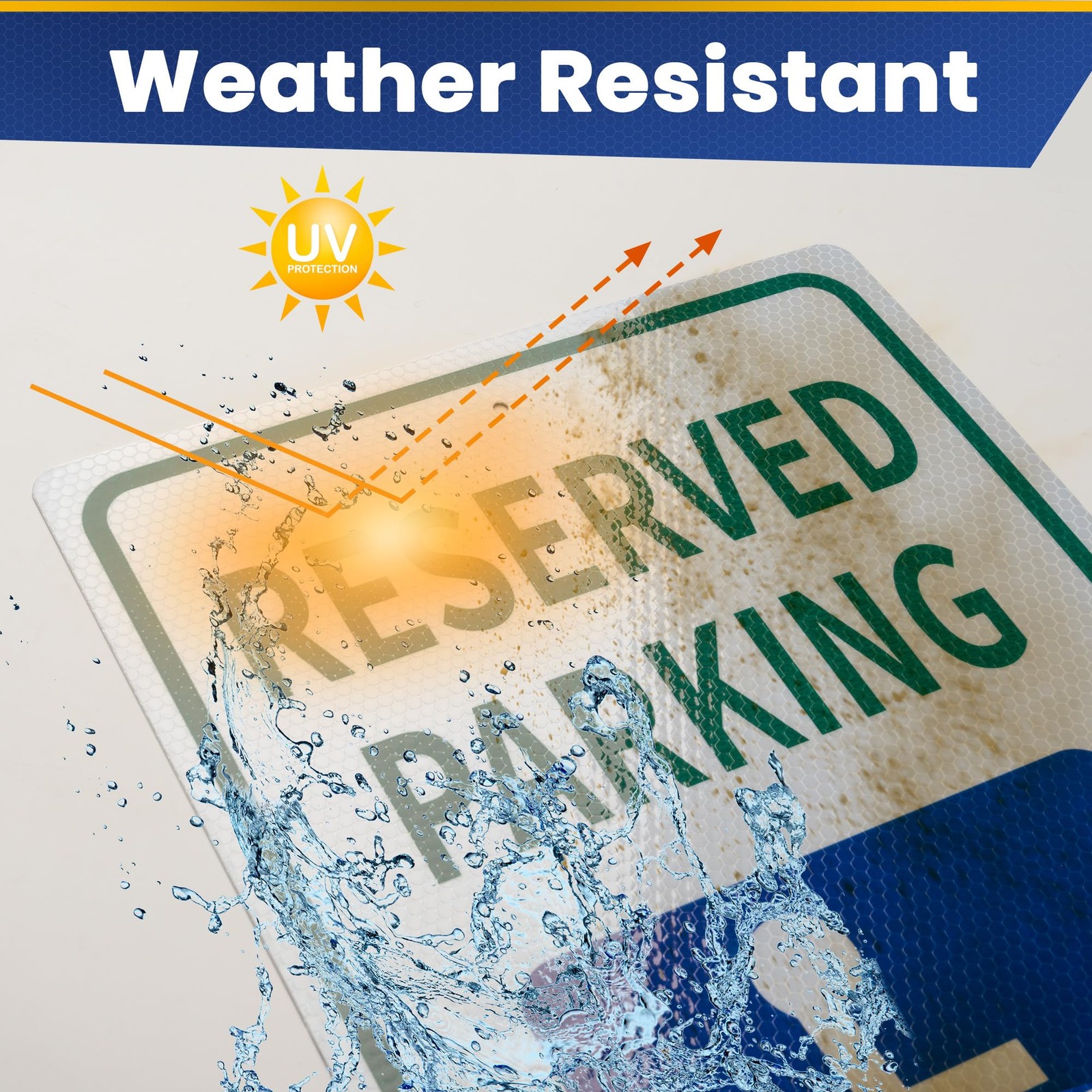 2 PCS 12×18 Inch Handicap Reserved Parking Sign 4M Reflective Weather Resist
