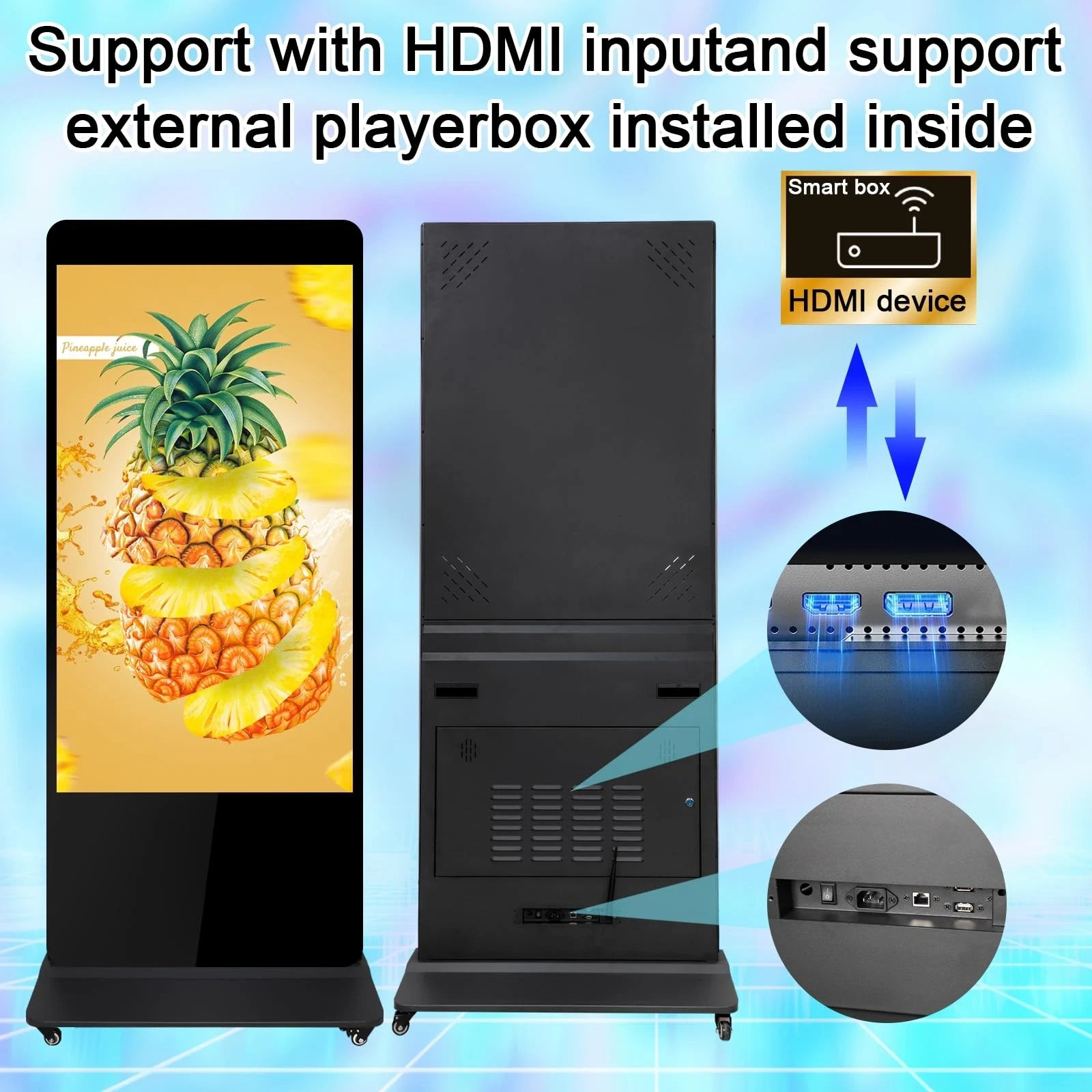 55 in Digital Signage Displays Floor Standing Digital Signage Kiosk Touch Screen