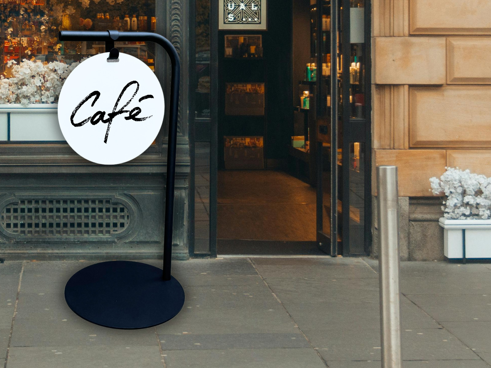 Pop-Up Pathway Round Double Sided Magnetic Chalkboard Sidewalk Sign