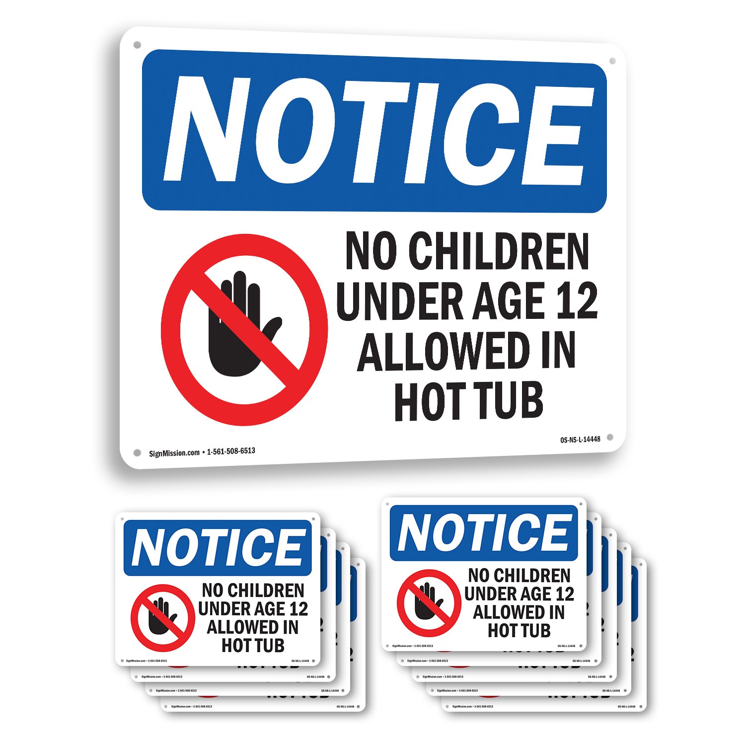 No Children Under Age 12 Allowed OSHA Notice Sign Metal, Decal – 5 or 10 Pack