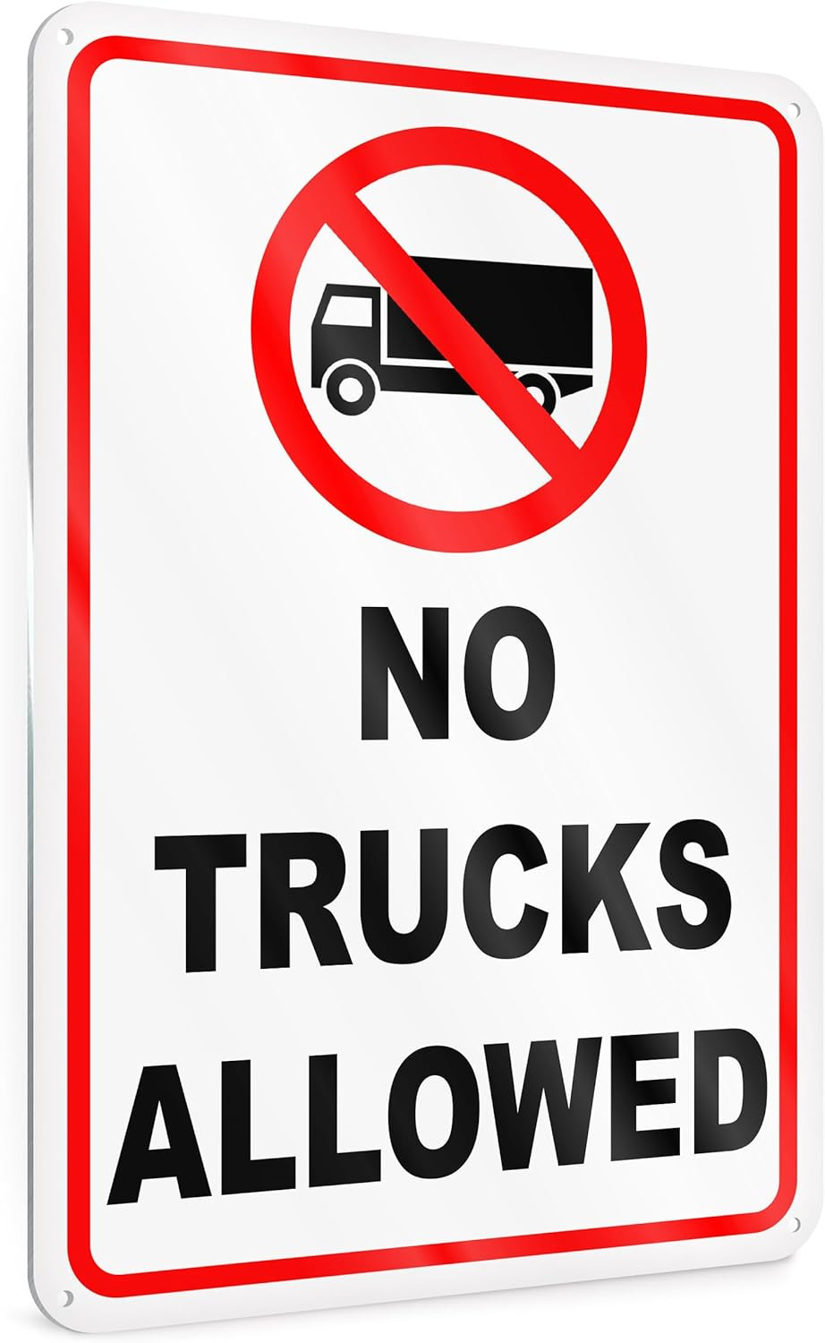 No Trucks Sign 8×12 Aluminum No Truck Allowed in Driveway Sign UV Protected Easy