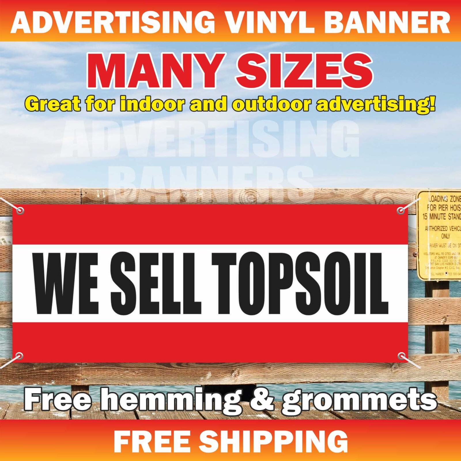 WE SELL TOPSOIL Advertising Banner Vinyl Mesh Sign Top Soil Portable Water Proof