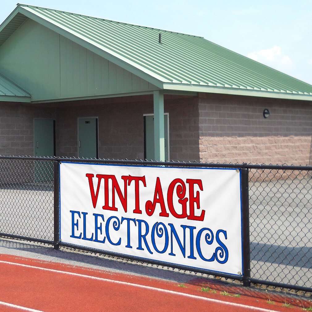 Vinyl Banner Multiple Sizes Vintage Electronics Vintage 0 Outdoor