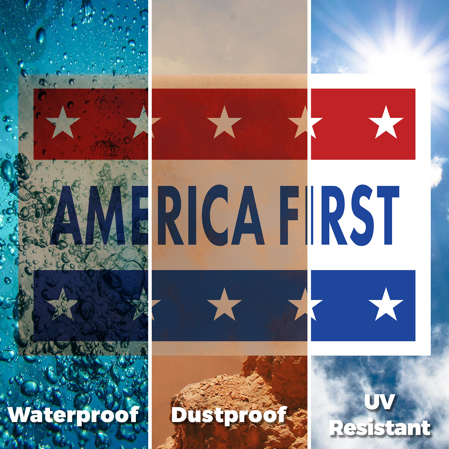 America First Yard Sign Patriotic Slogan, National Pride, Outdoor Use