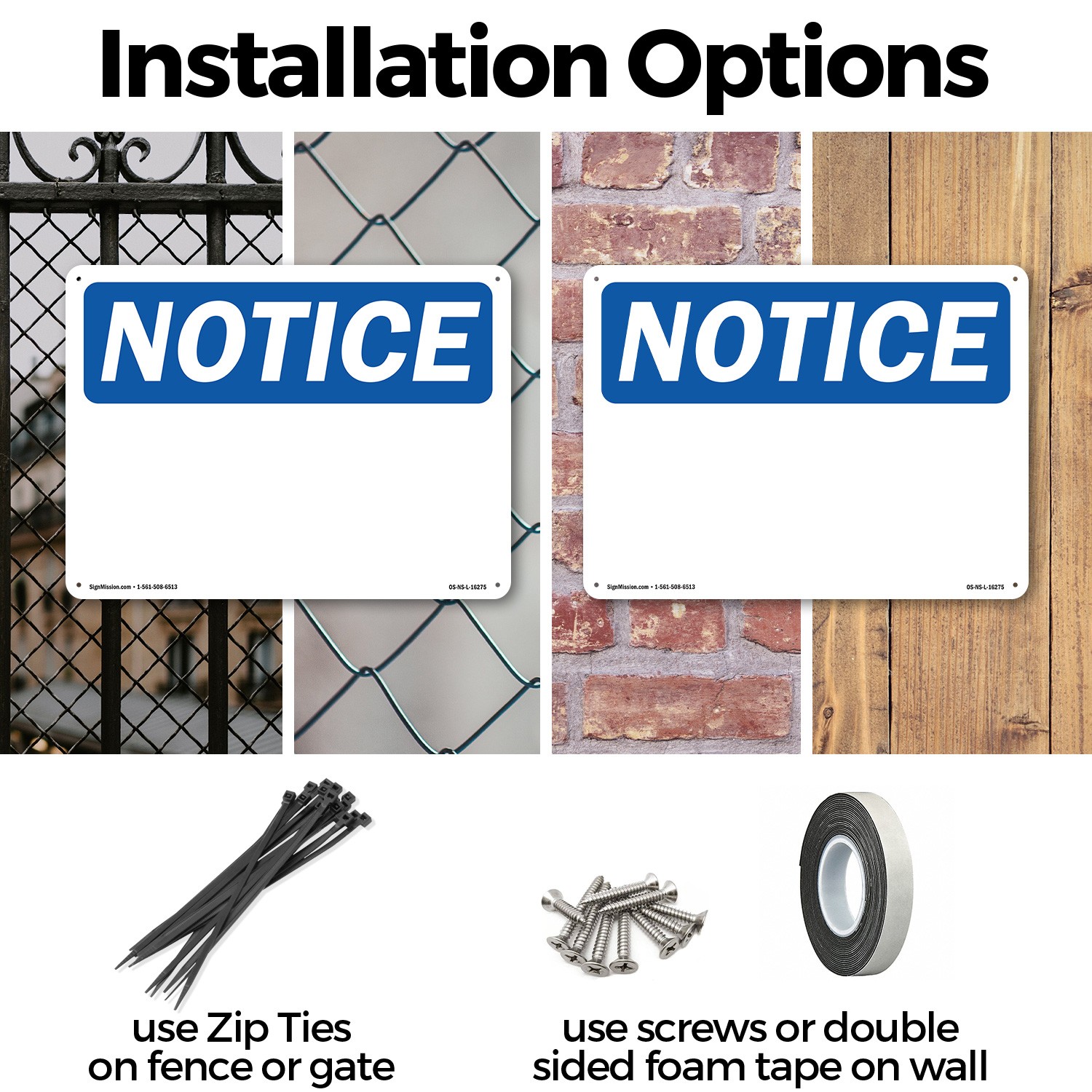 Blank Write OSHA Notice Sign Metal, Plastic, Or Decal – 5 or 10 Pack