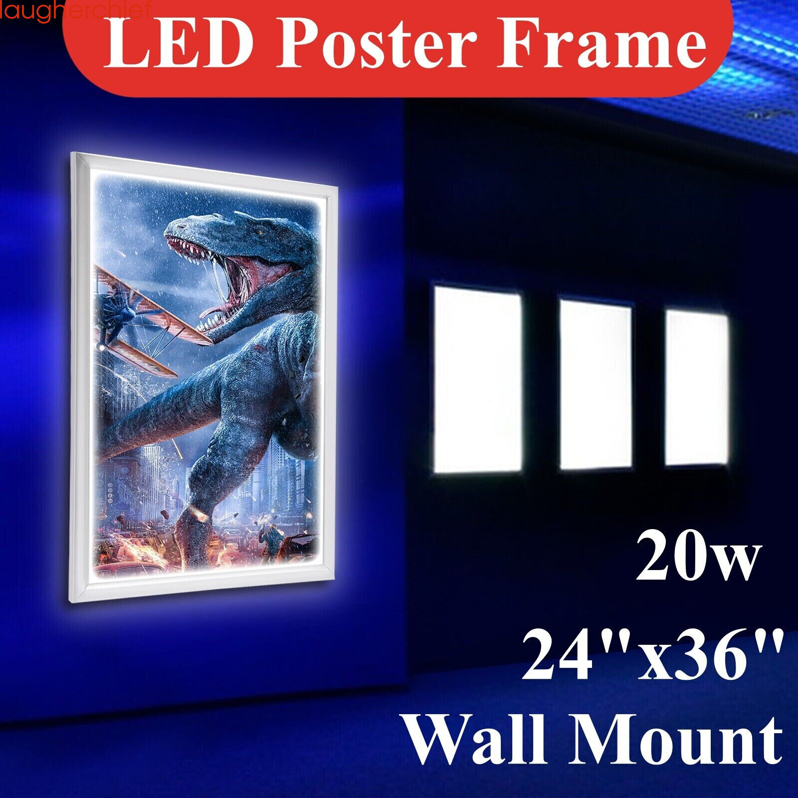 Wall Mount LED Light Box Movie Poster Display 24″x36″ Advertising Frame Store US